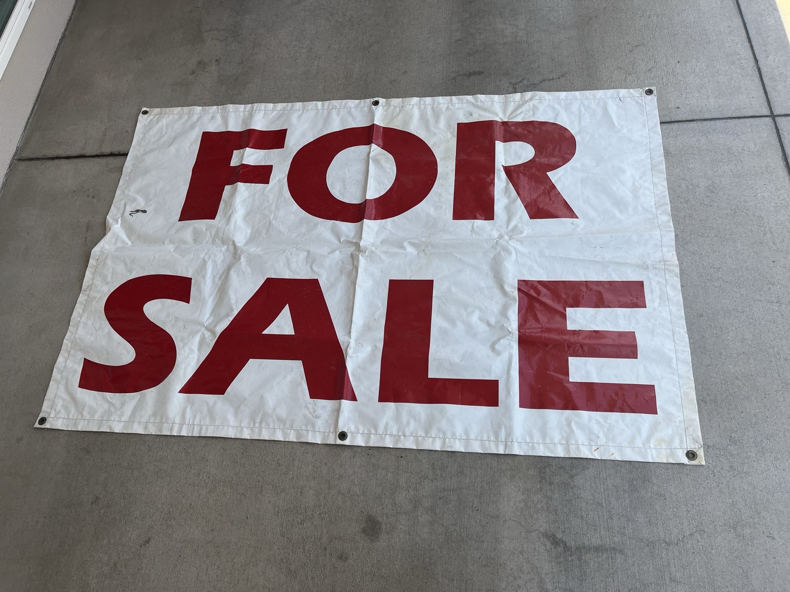 Big FOR SALE sign we attached to our roof 59” X 40”