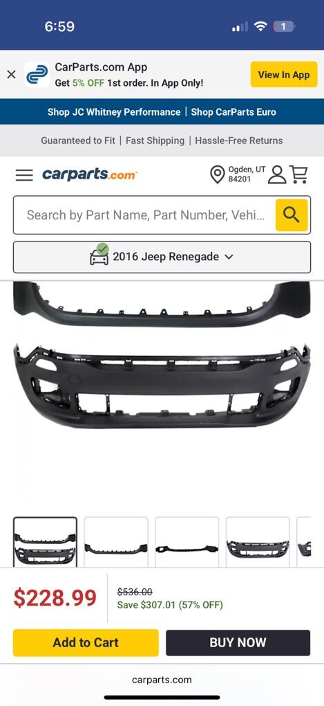 Jeep renegade upper and lower bumper 2014-on