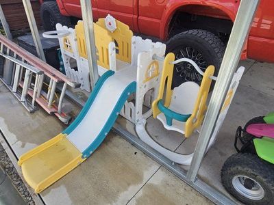 Plastic Toddler Playground Slide and Swing Set