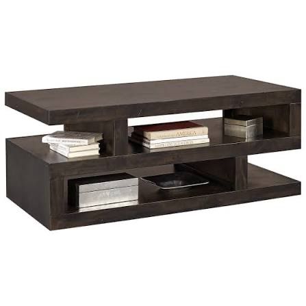 Avery Loft Living Room Coffee Side Table Set Dark Brown Wooden Tables