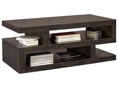 Avery Loft Living Room Coffee Side Table Set Dark Brown Wooden Tables