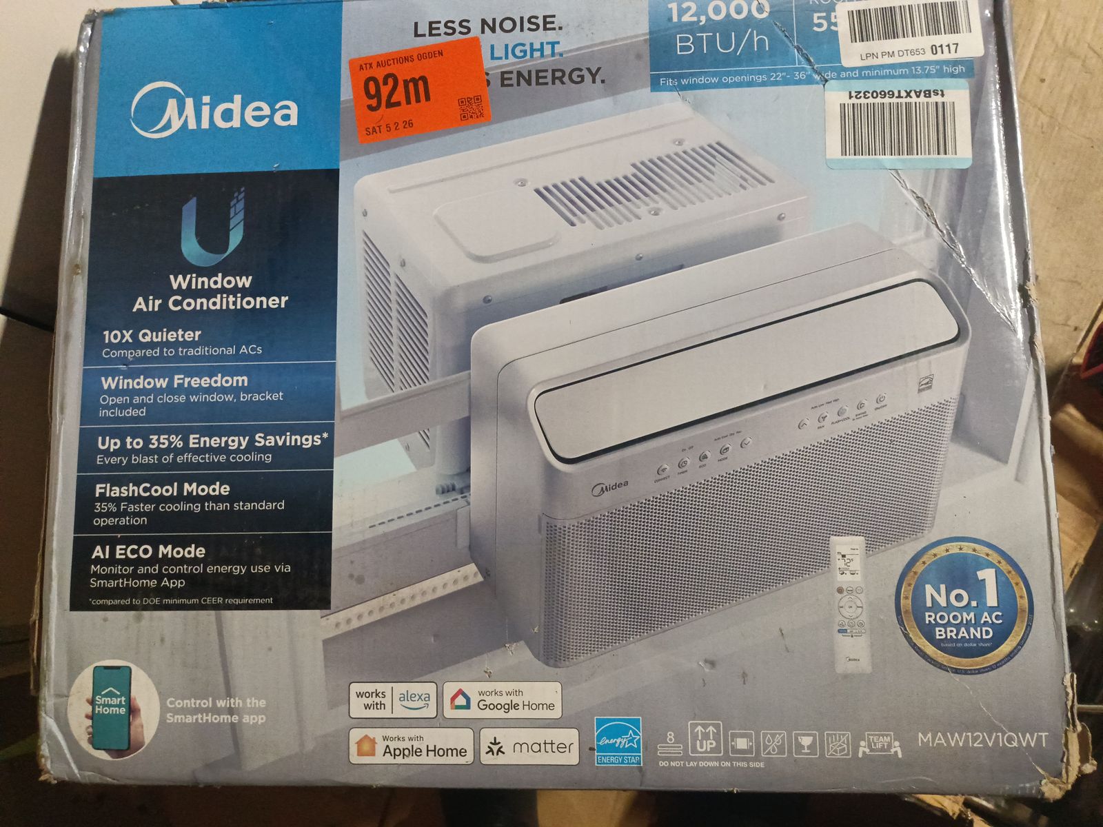 New Midea 12,000 BTU (550 sq. Feet) window air conditioner 