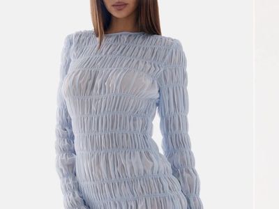 NEW! Light Blue Long Sleeve Homecoming Mini Dress- Size Small