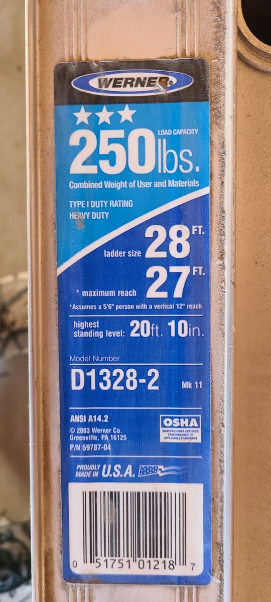 Werner 28' Type 1 Heavy Duty Ladder