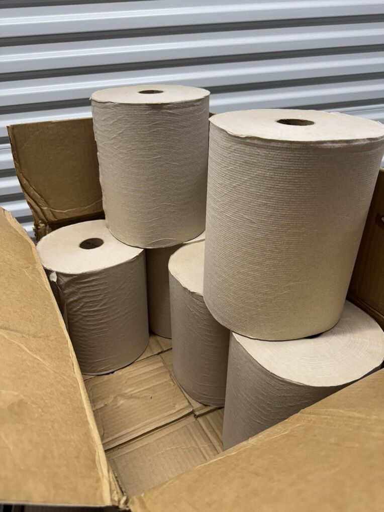 Brown, 10 in Roll Wd, Paper Towel Roll 6 Piece New