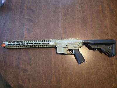 Lancer tactical lightly upgraded full metal airsoft replica.