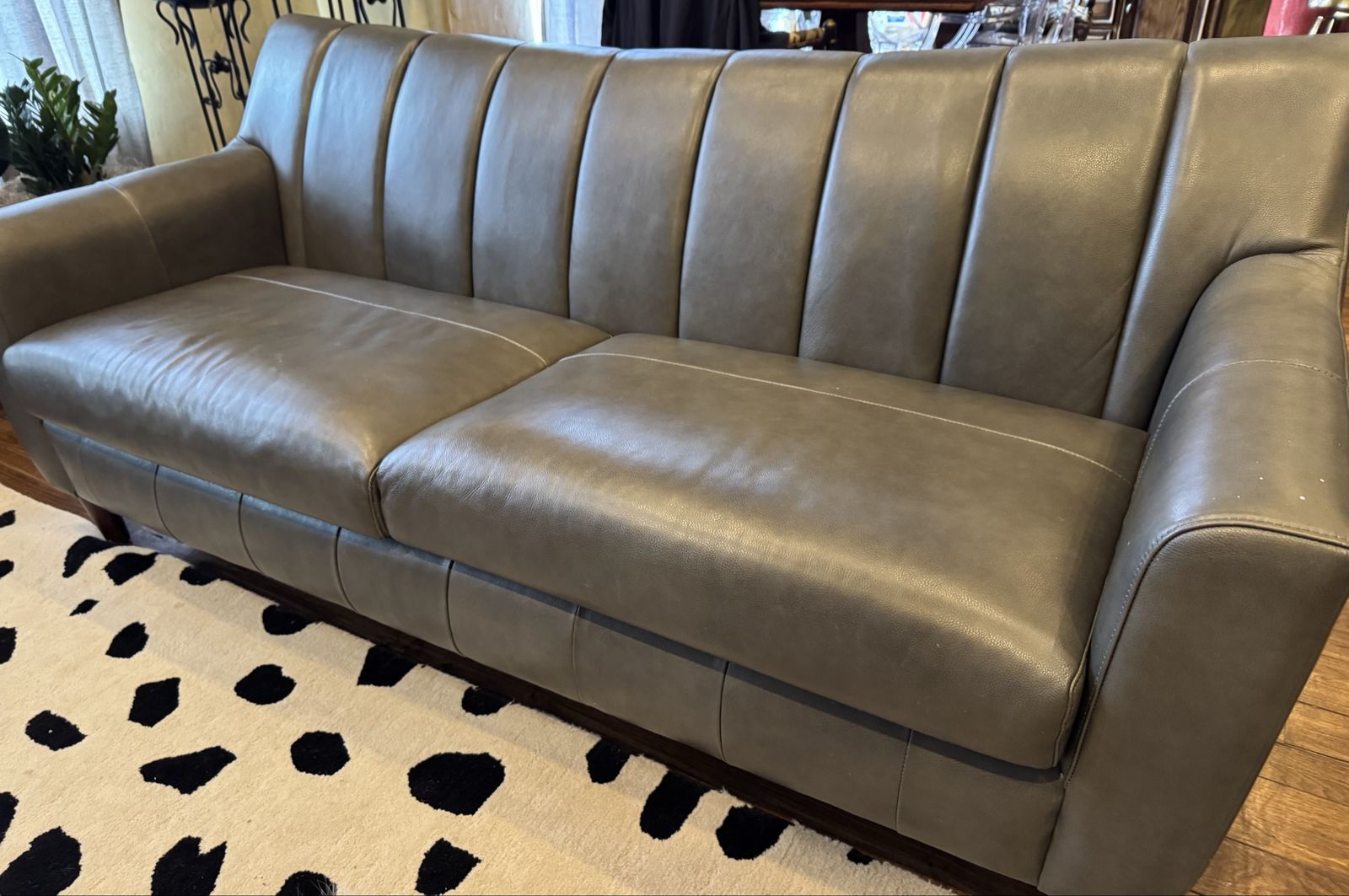 Gray leather couch for sale