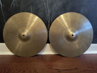 Vintage 1960s A Avedis Zildjian 15" Hi-hat Cymbals 1335g 1445g