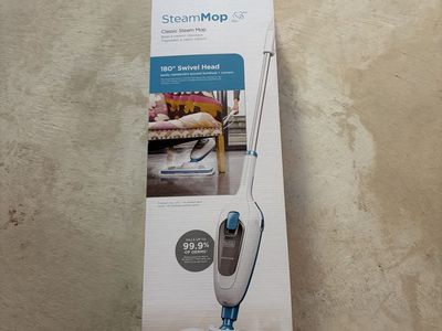 Black+Decker SteamMop Classic Steam Mop with 180° Swivel Head, Kills 99.9% of Germs