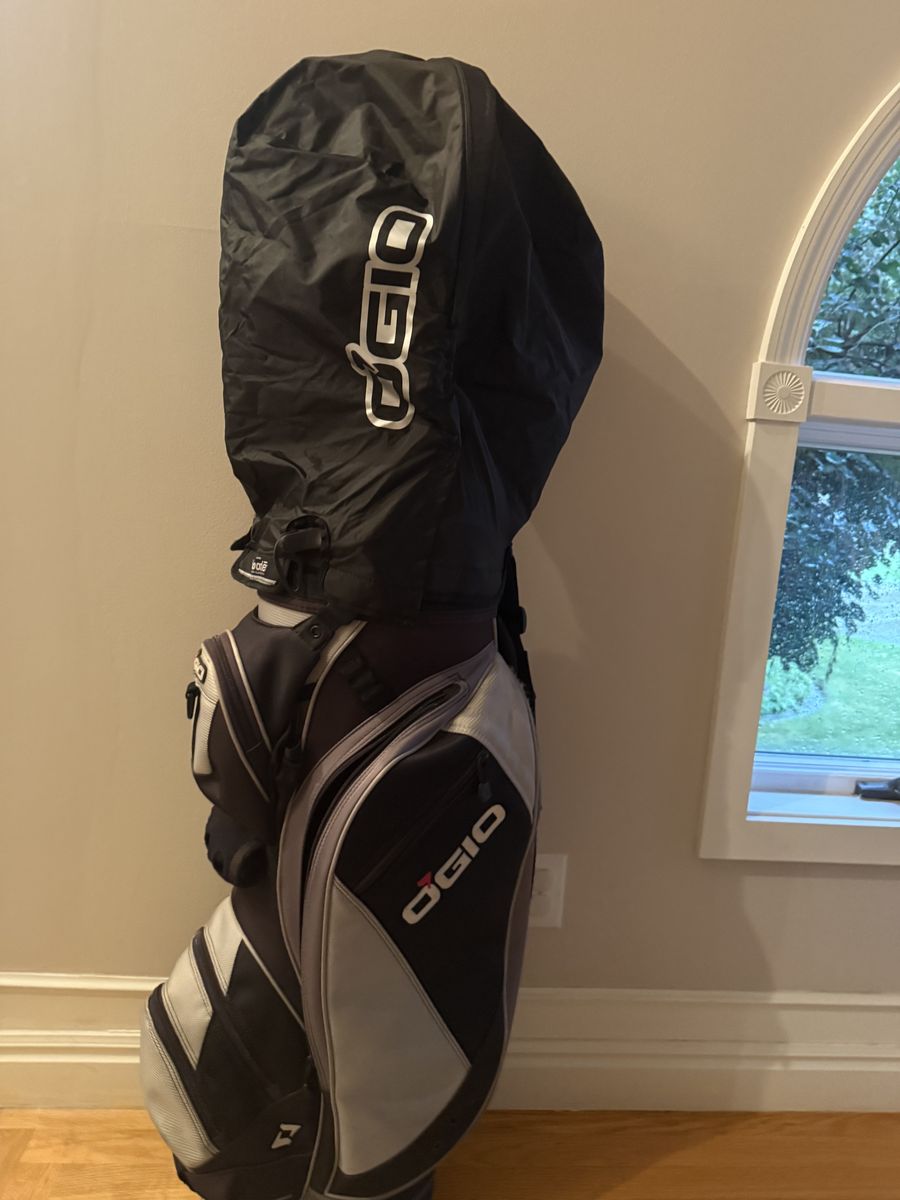 OGIO Golf Cart Bag with Rain Hood - Black and Silver