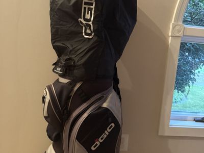 OGIO Golf Cart Bag with Rain Hood - Black and Silver