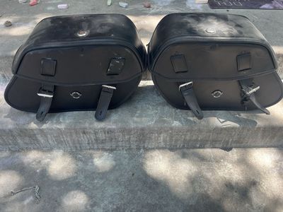 Viking Bags Black Leather Motorcycle Saddlebags (Pair)