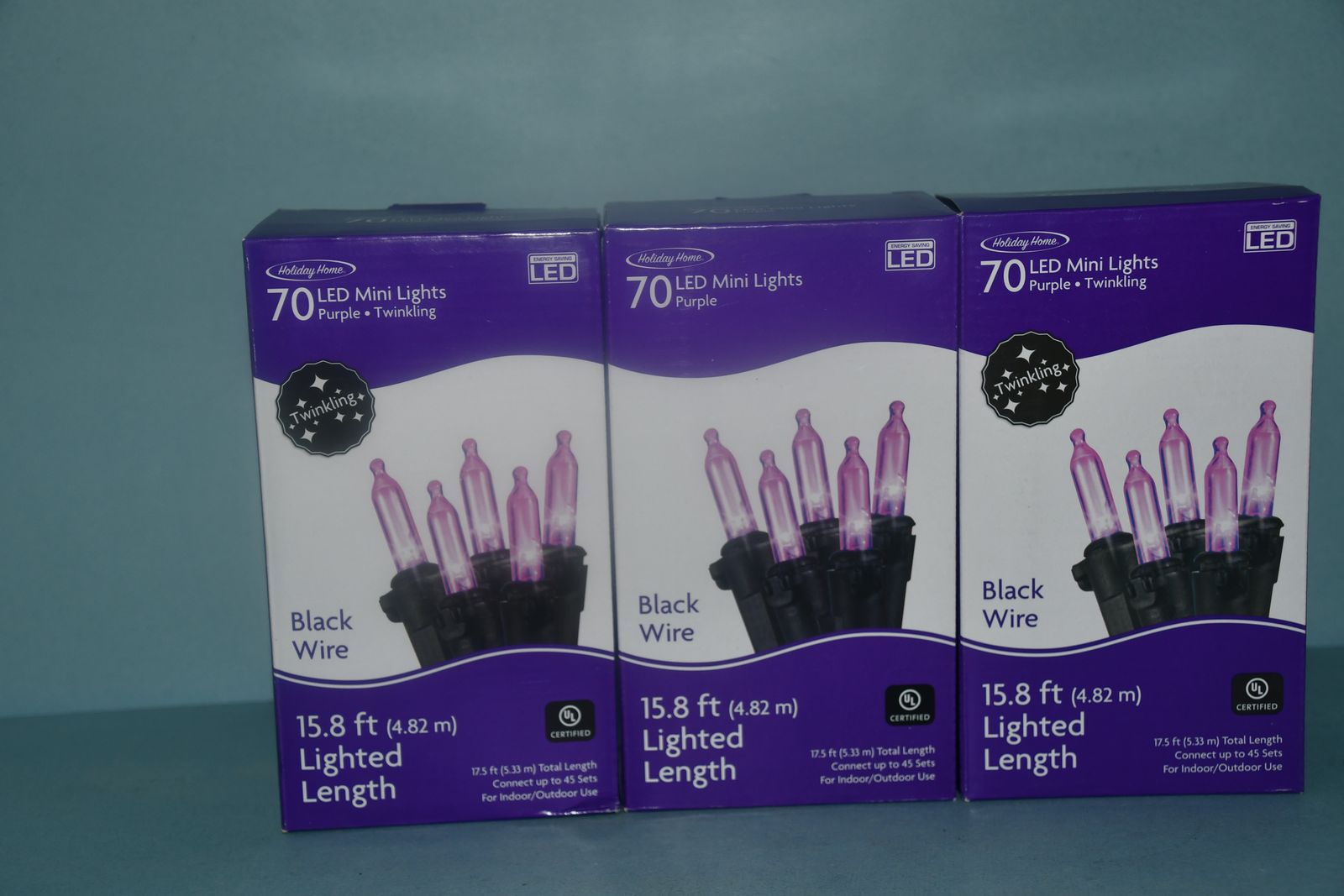 NEW ~ 210 PURPLE LED MINI LIGHTS ~ 3 BOXES (2 boxes have twinkling lights) ~ WEBER STATE ~ ALL FOR $5