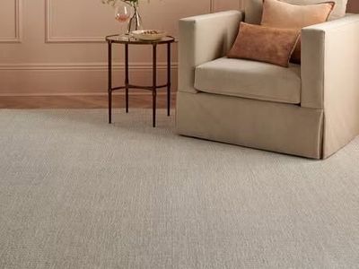 SAFAVIEH Martha Stewart Solid Area Rug, Light Grey/Ivory, 9' x 12'