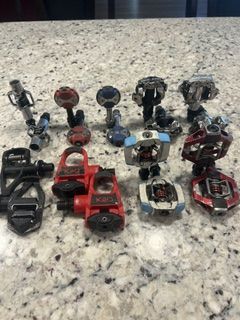 Pedals, Mountain and Road, $40/pair Speedplay Crank Brothers Shimano Time
