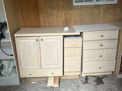 Free cabinets and shelves. They were in my shed.