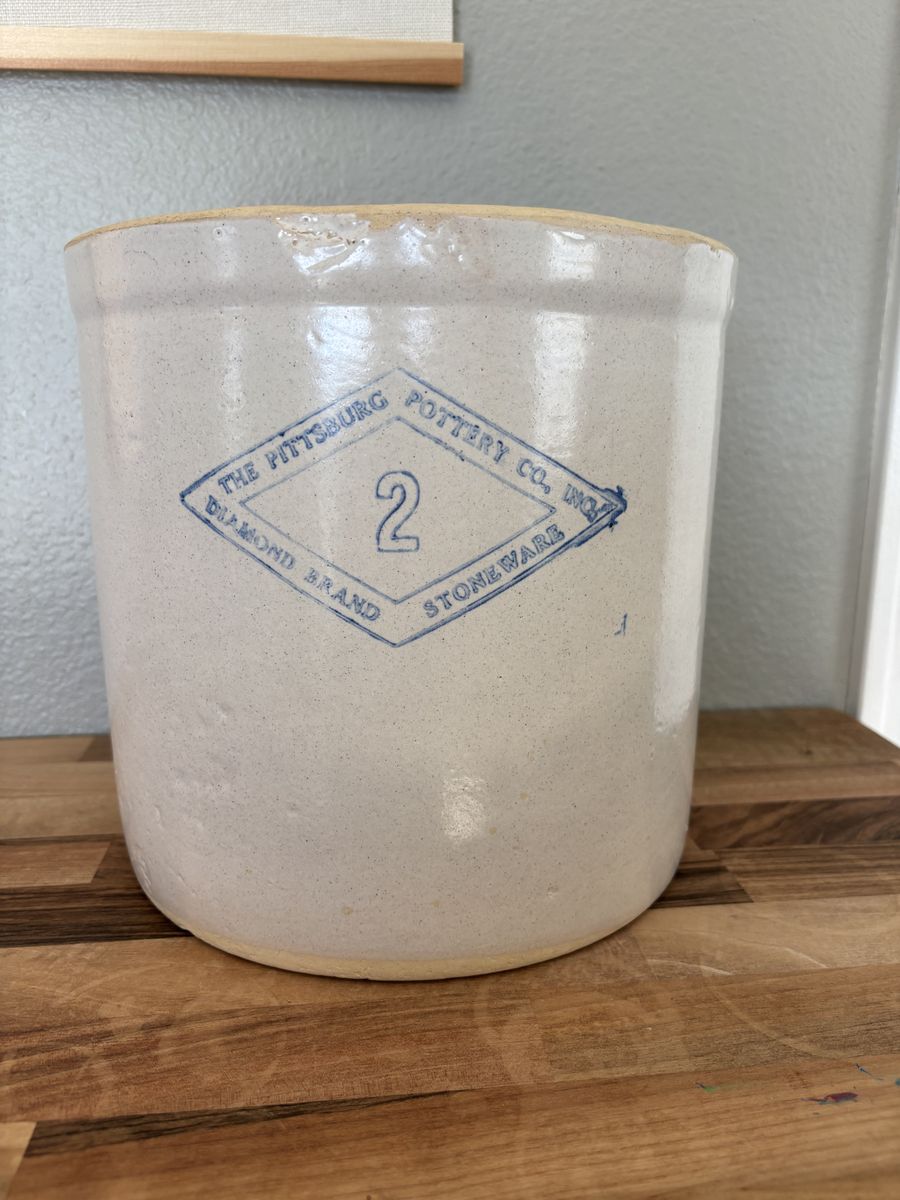 Vintage Pittsburgh Pottery Co 2 Gal Crock