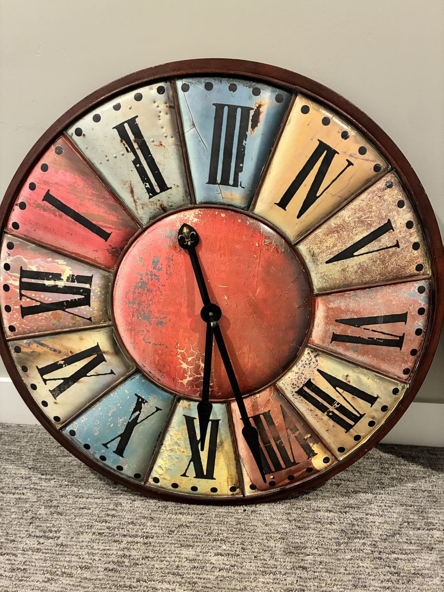 Large Metal Wall Clock