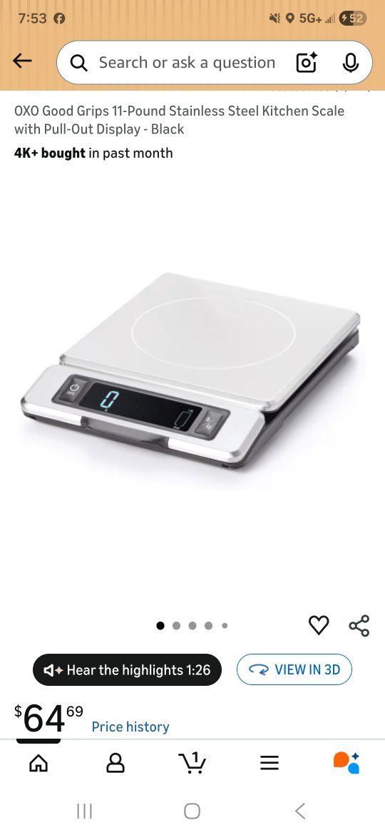 New Kitchen Scale 11lb Capacity