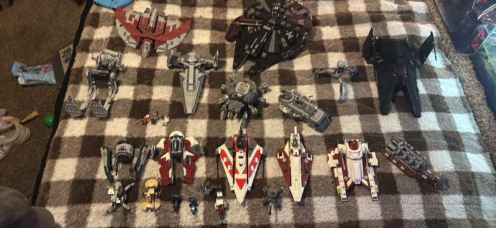 LEGO Star Wars Bundle: Millennium Falcon, AT-ST, Spider Droid, & Assorted Starships - Used Condition no mini figures