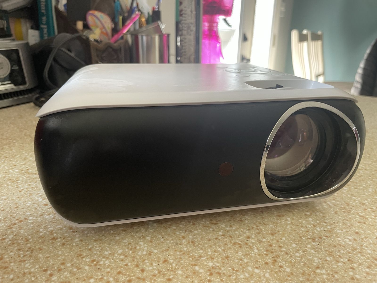 Multimedia Projector - White/Black, Portable Home Theater, HDMI/USB Connectivity