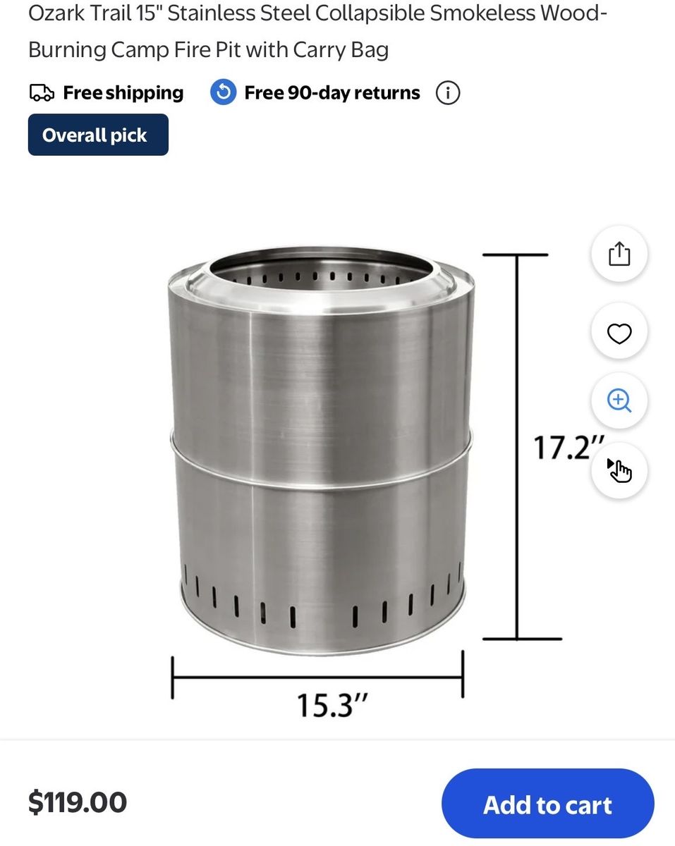 15 inch fire pit and grill