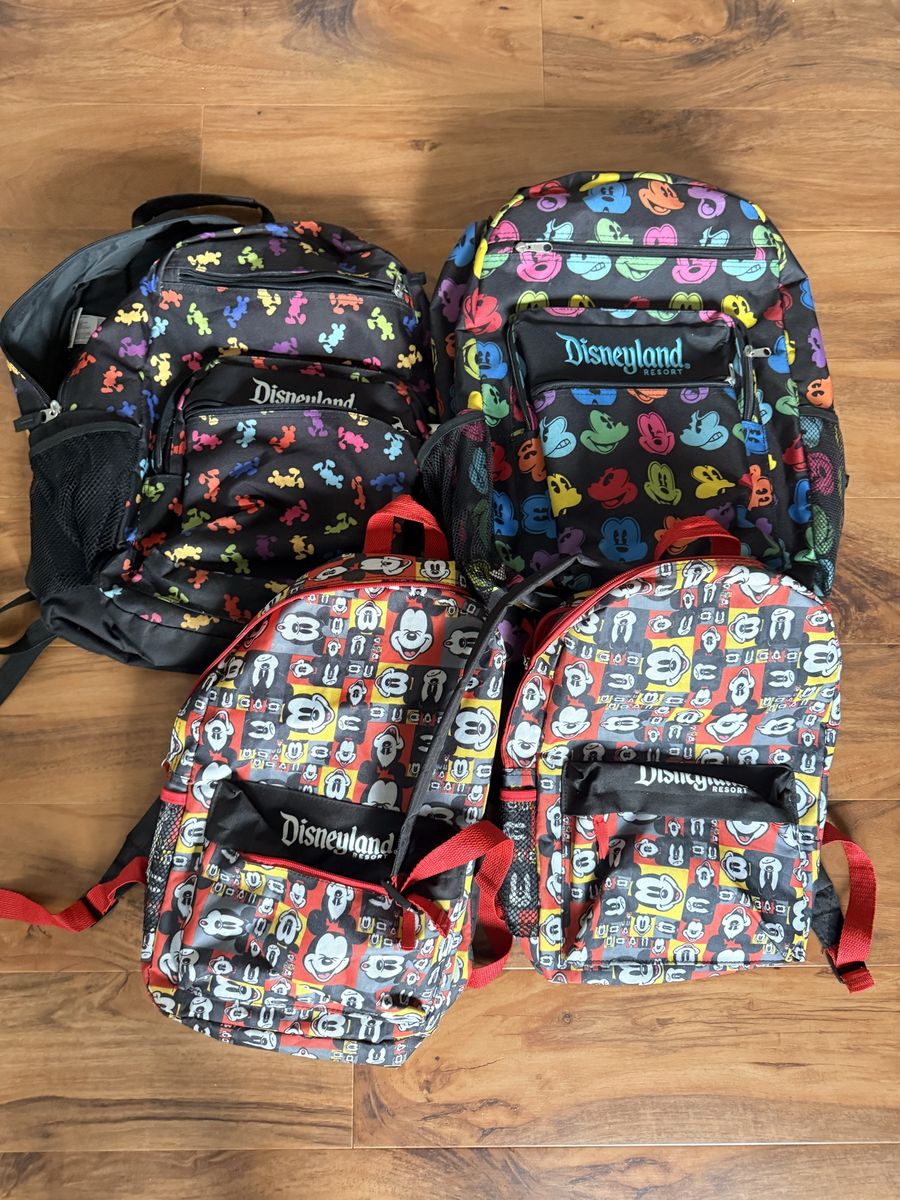 Disneyland Resort Mickey Mouse Backpacks Lot of 4