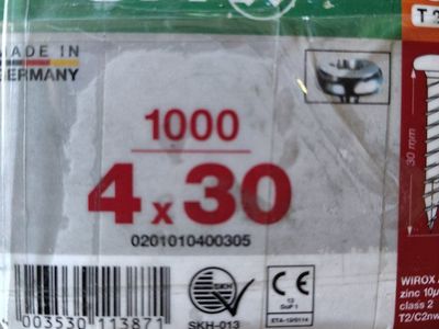 SPAX 4x30mm WIROX Wood Screws T20 Torx Drive (Box of 1000)