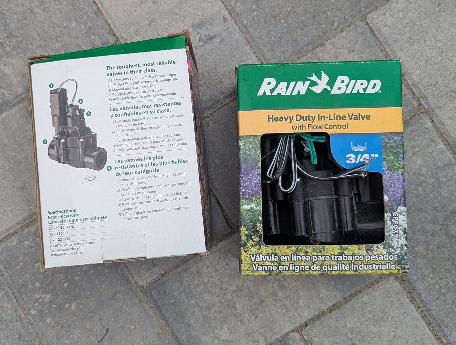 RAINBIRD- TWO 3/4 in. FPT Inline Sprinkler Valves with Flow Control