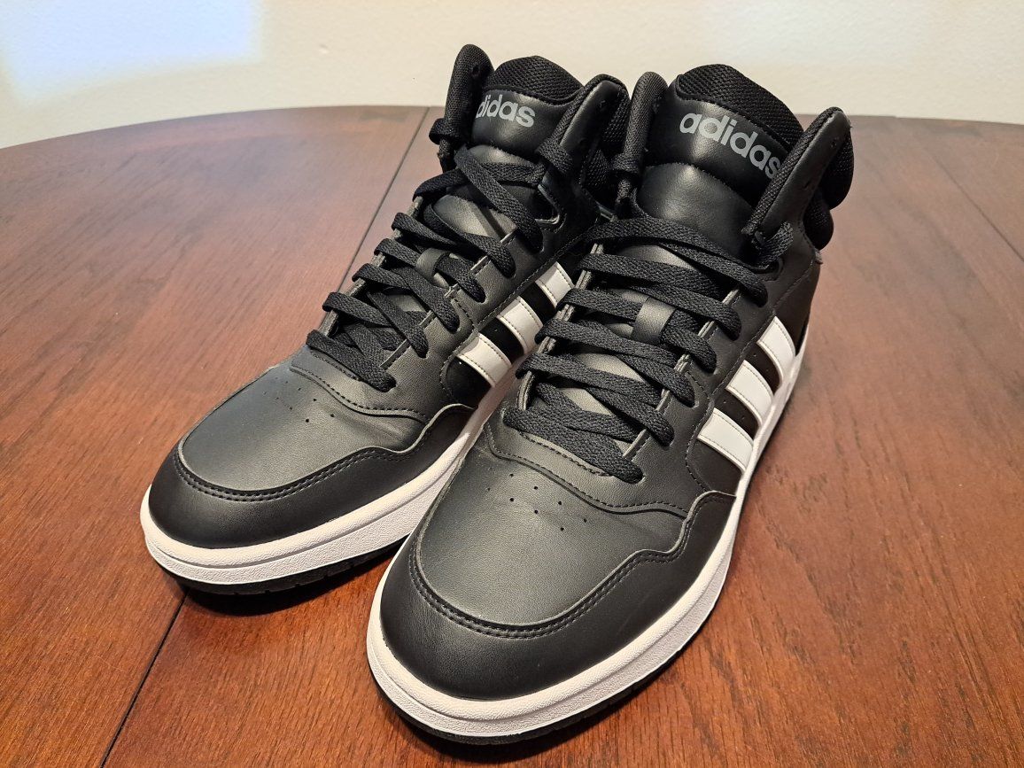 Adidas Hoops 3.0 Mid Black Shoes - Men's Size 11