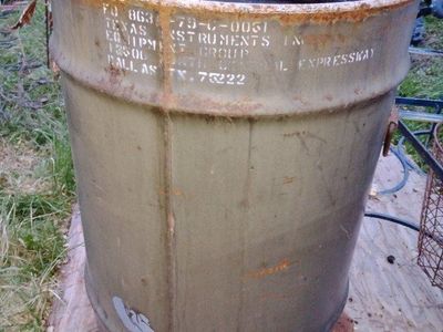 Military Texas Instruments Steel 55 gl Barrel Drum