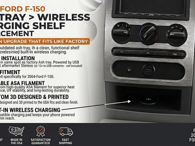 Charging Shelf > Ash tray replacement for 04 - 08 F150 Center Console style dash
