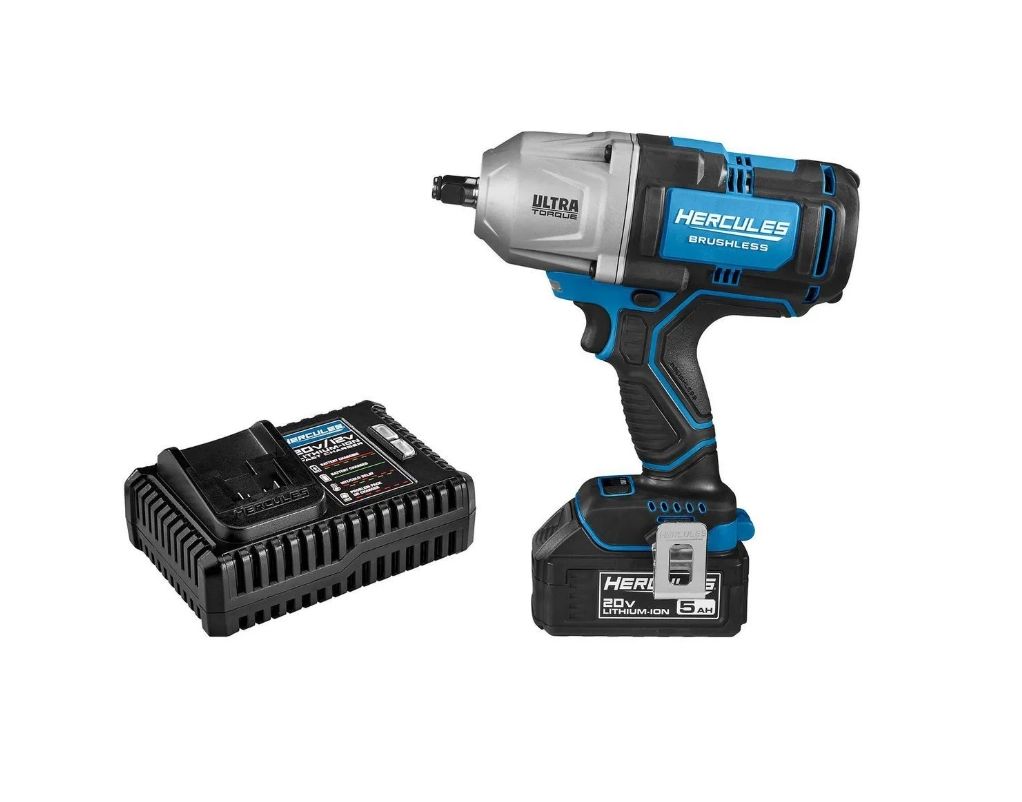 Hercules 20V 1500 ft-lbs torque IMPACT Wrench KIT w/ Battery and Charger