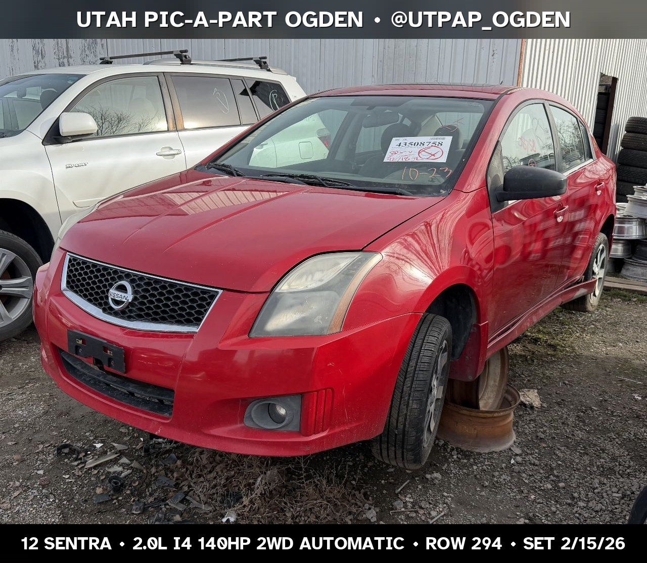 2012 Nissan Sentra Parts - UTPAP Ogden