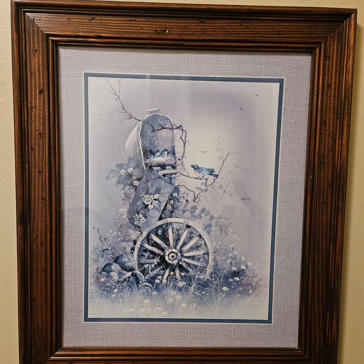 Home Interiors framed picture birds nest