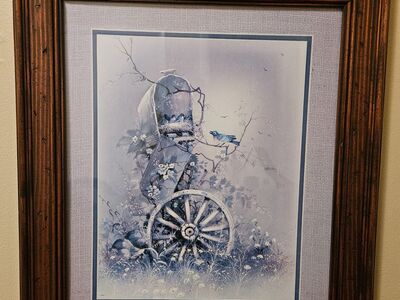 Home Interiors framed picture birds nest