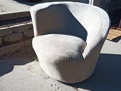 Vladimir Kagan 'Nautilus' Chair in tan suede