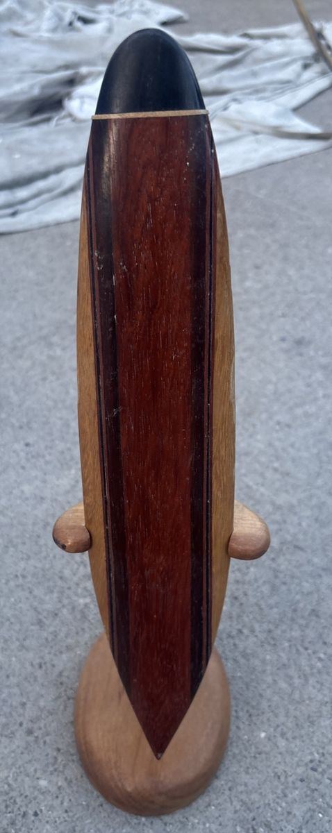 Handcrafted Wooden Surf Board with Stand Pre-owned