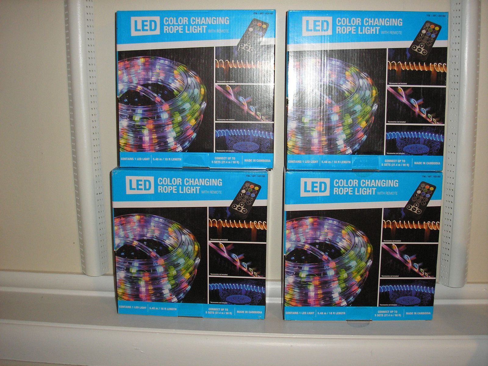 New. Led color rope lights with remote.