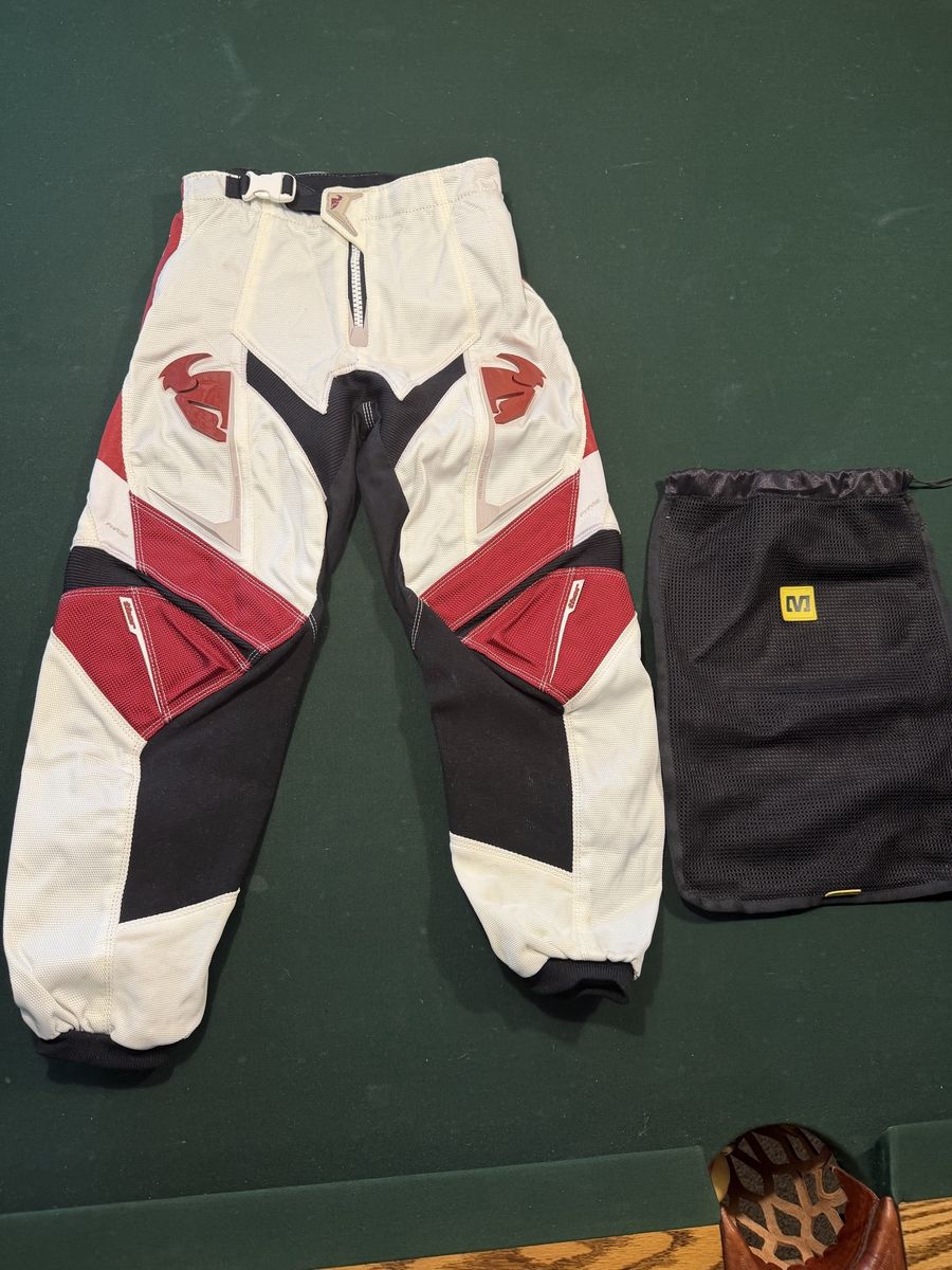 Thor MX Phase Youth Motocross Riding Pants Size 24 White Red Black Dirt Bike