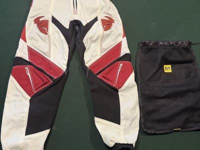 Thor MX Phase Youth Motocross Riding Pants Size 24 White Red Black Dirt Bike