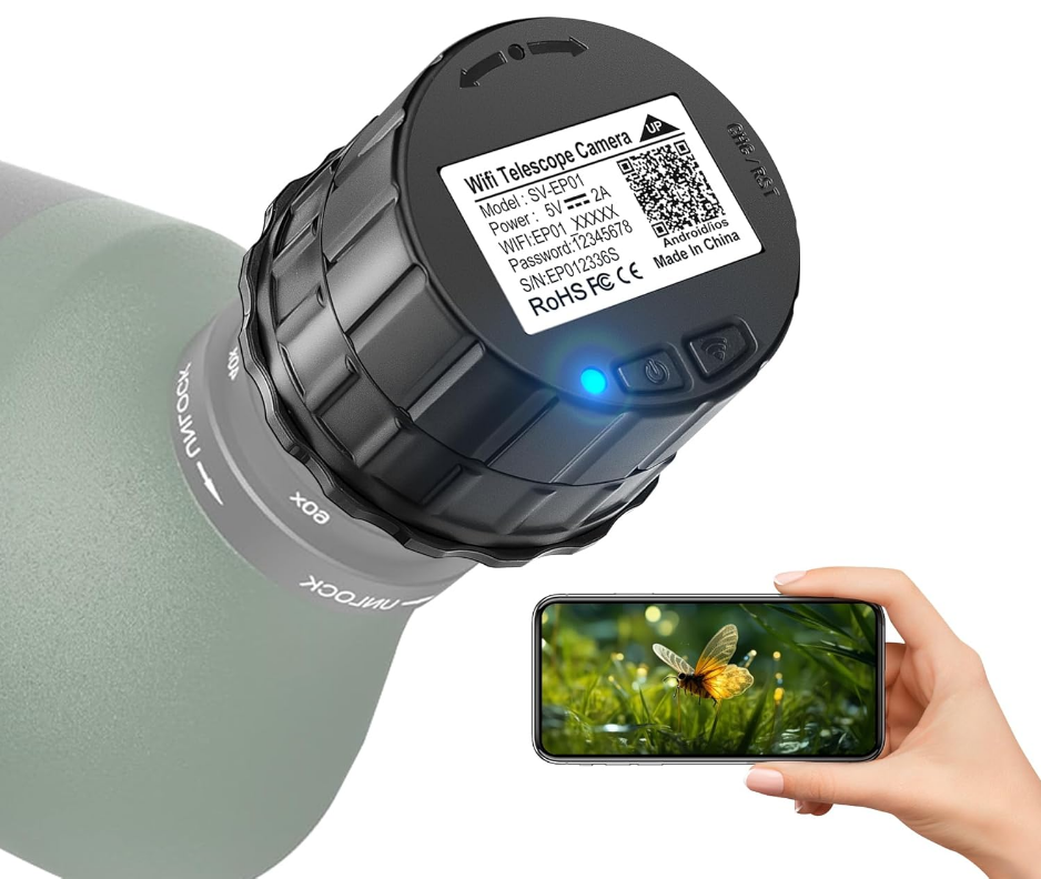 NEW WiFi Telescope Camera Eyepiece: 64GB Wireless Electronic Eyepiece, 1.5" Screen, 1080P FHD Video Recording, Planetary Camera