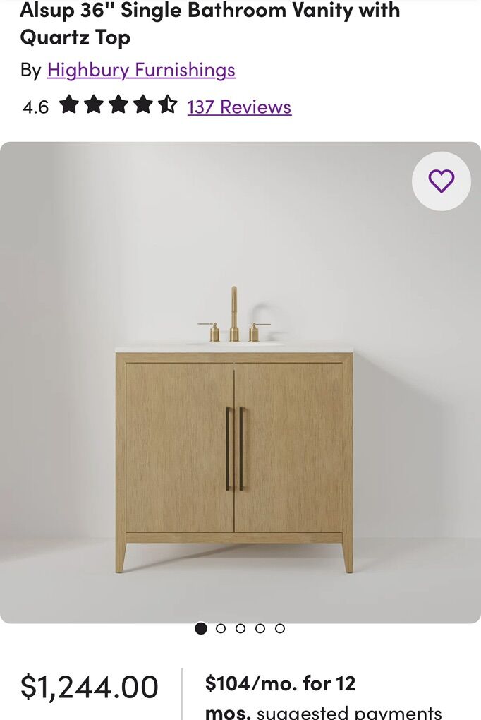 36'' Single Bathroom Vanity with Quartz Top