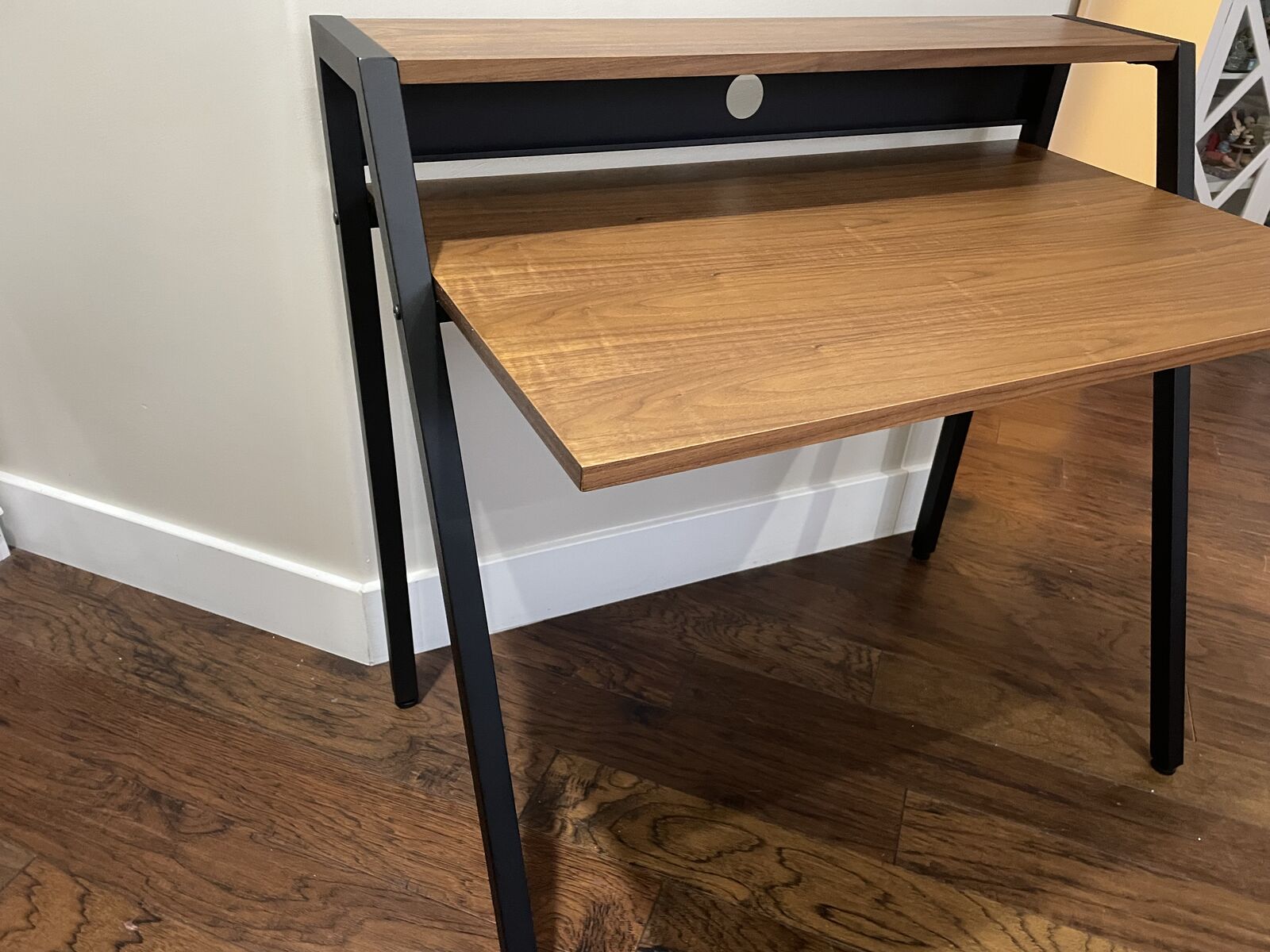 New in box 38" wide Safco Writing Desk, Brown/blak, Model# 1951bl black