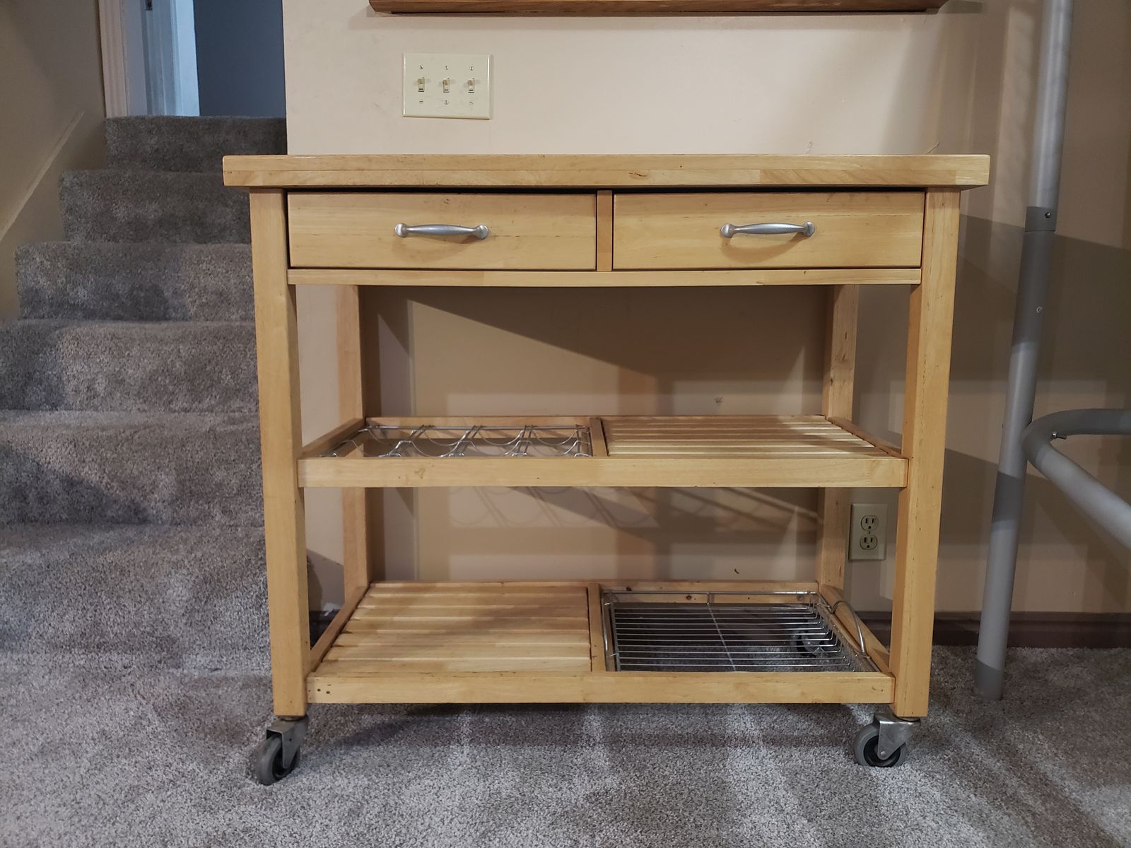 Kitchen cabinet shelves bakers rack