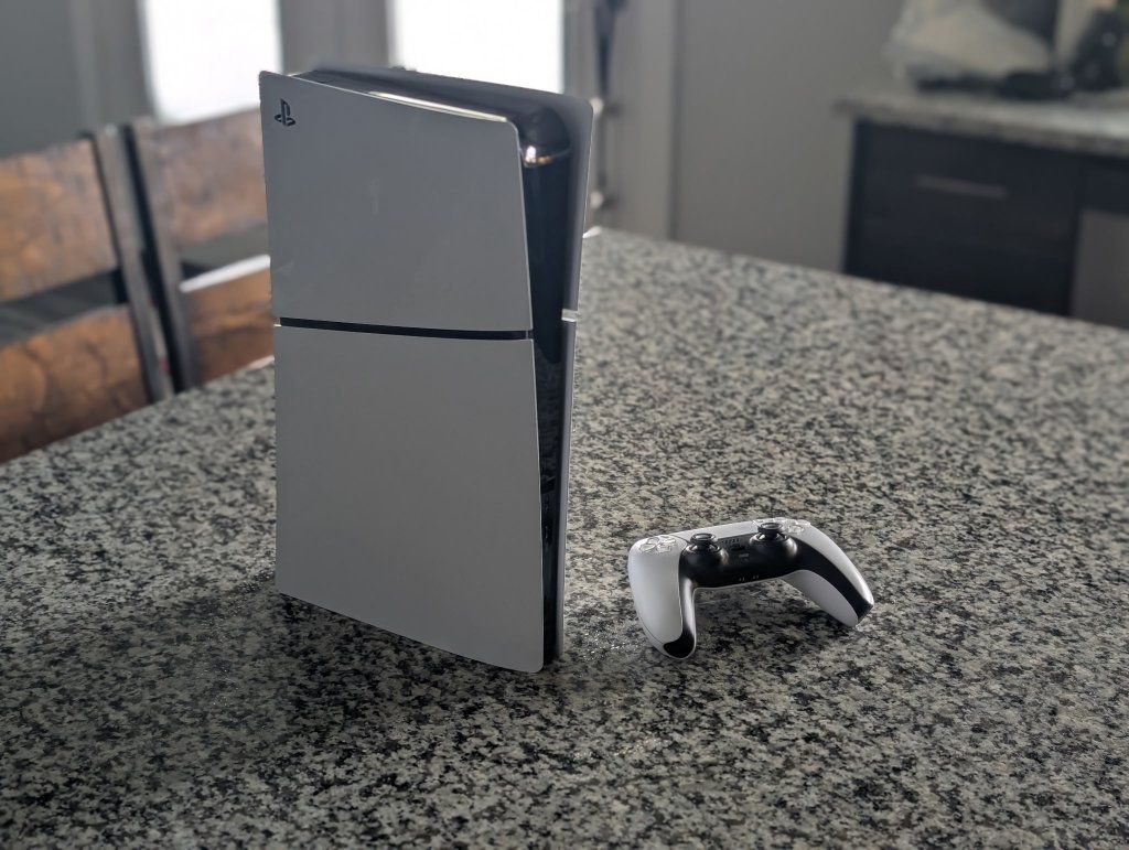 PS5 Slim Console Digital Edition White with DualSense Controller