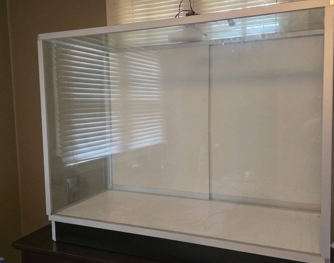 Large Glass Display Case Enclosure - 48" x 36" Aluminum Frame