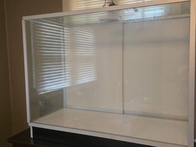 Large Glass Display Case Enclosure - 48" x 36" Aluminum Frame