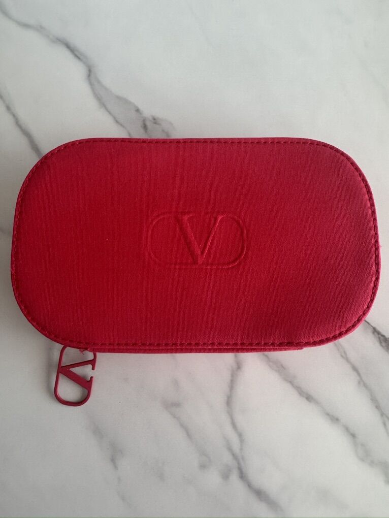 Valentino Scarlet Red Hard-Shell Makeup Pouch
