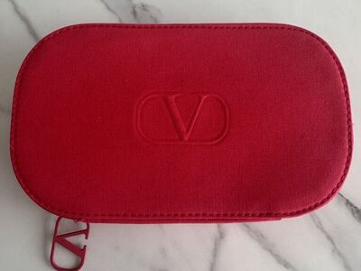 Valentino Scarlet Red Hard-Shell Makeup Pouch